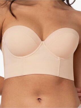 Lively Low Back Strapless Corset Seamless Bra - Nude